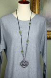 Long Bohemian Style Pendant with Lughs Knot