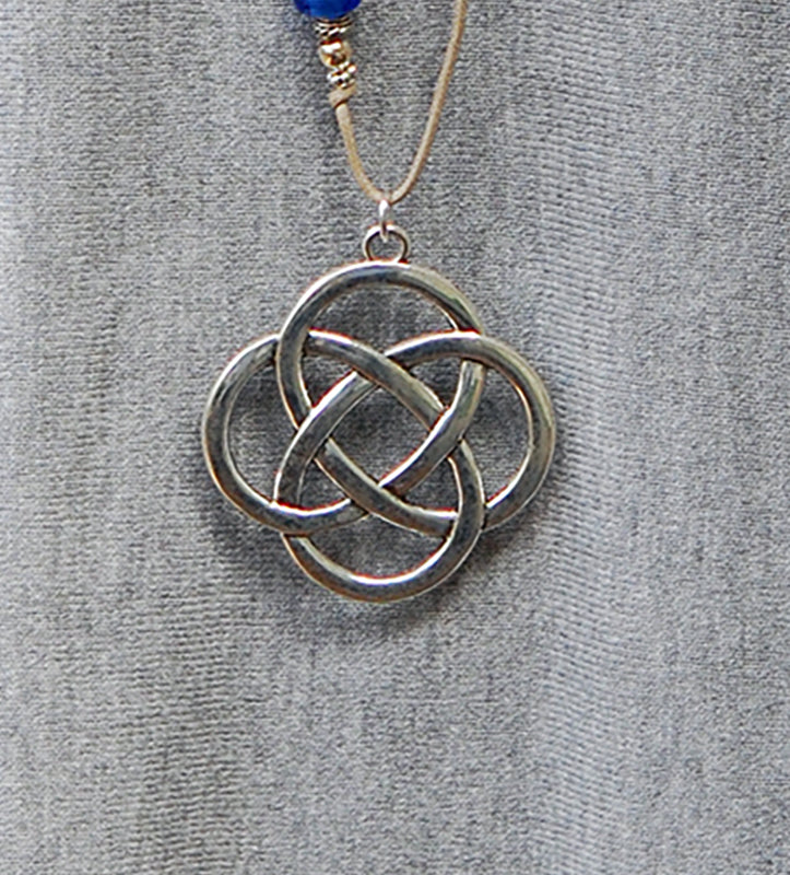 Long Bohemian Style Pendant with Lughs Knot