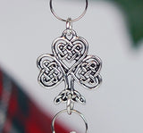 Crystal and Celtic Knot Shamrock Christmas Ornament