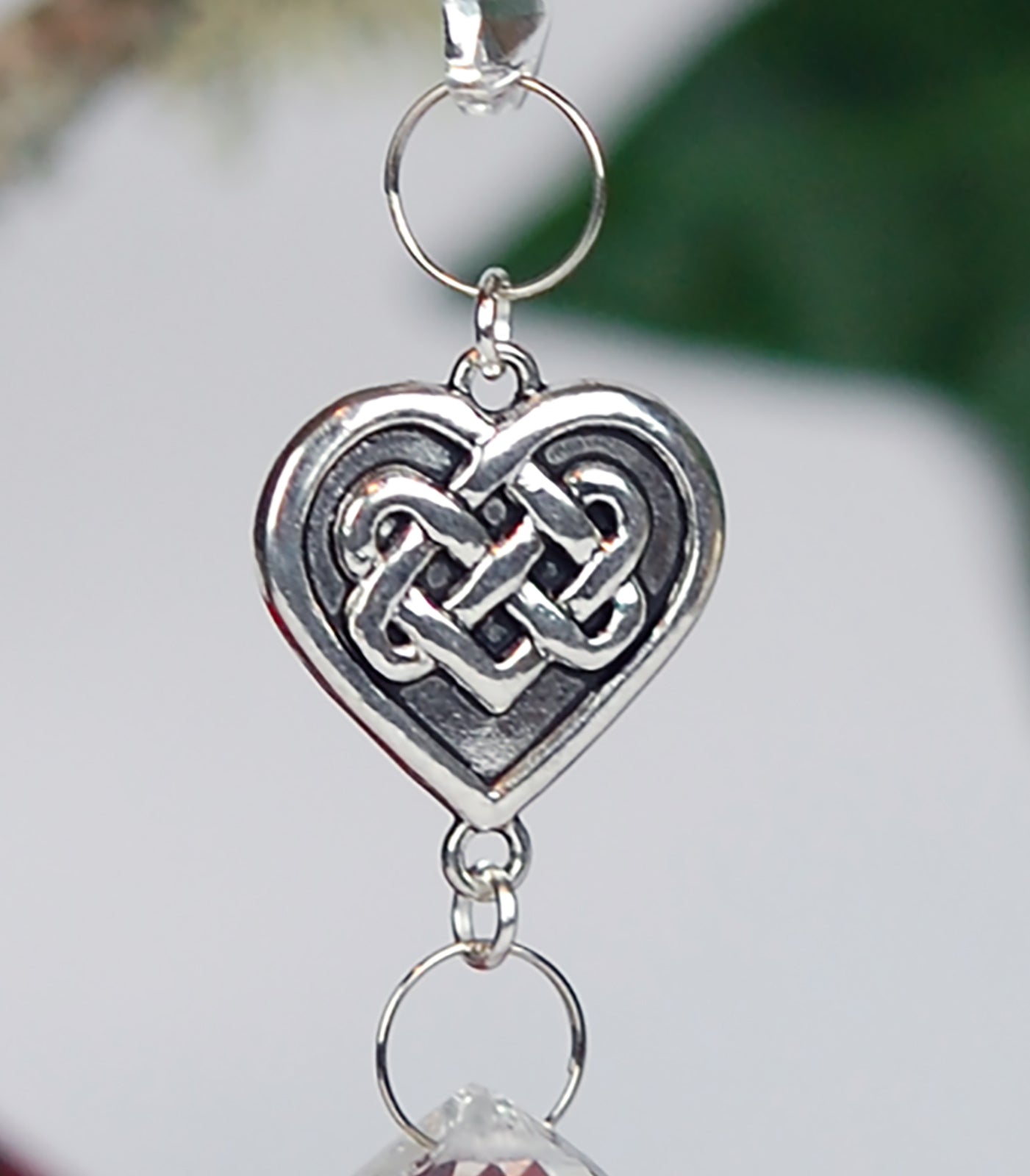 Crystal and Celtic Heart Christmas Ornament