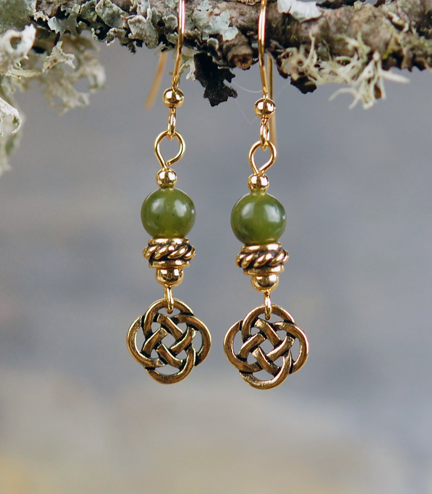Sacred Numbers Earrings in Antique Gold