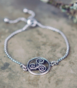 Celtic Triskele Slide Bracelet