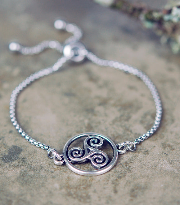Celtic Triskele Slide Bracelet