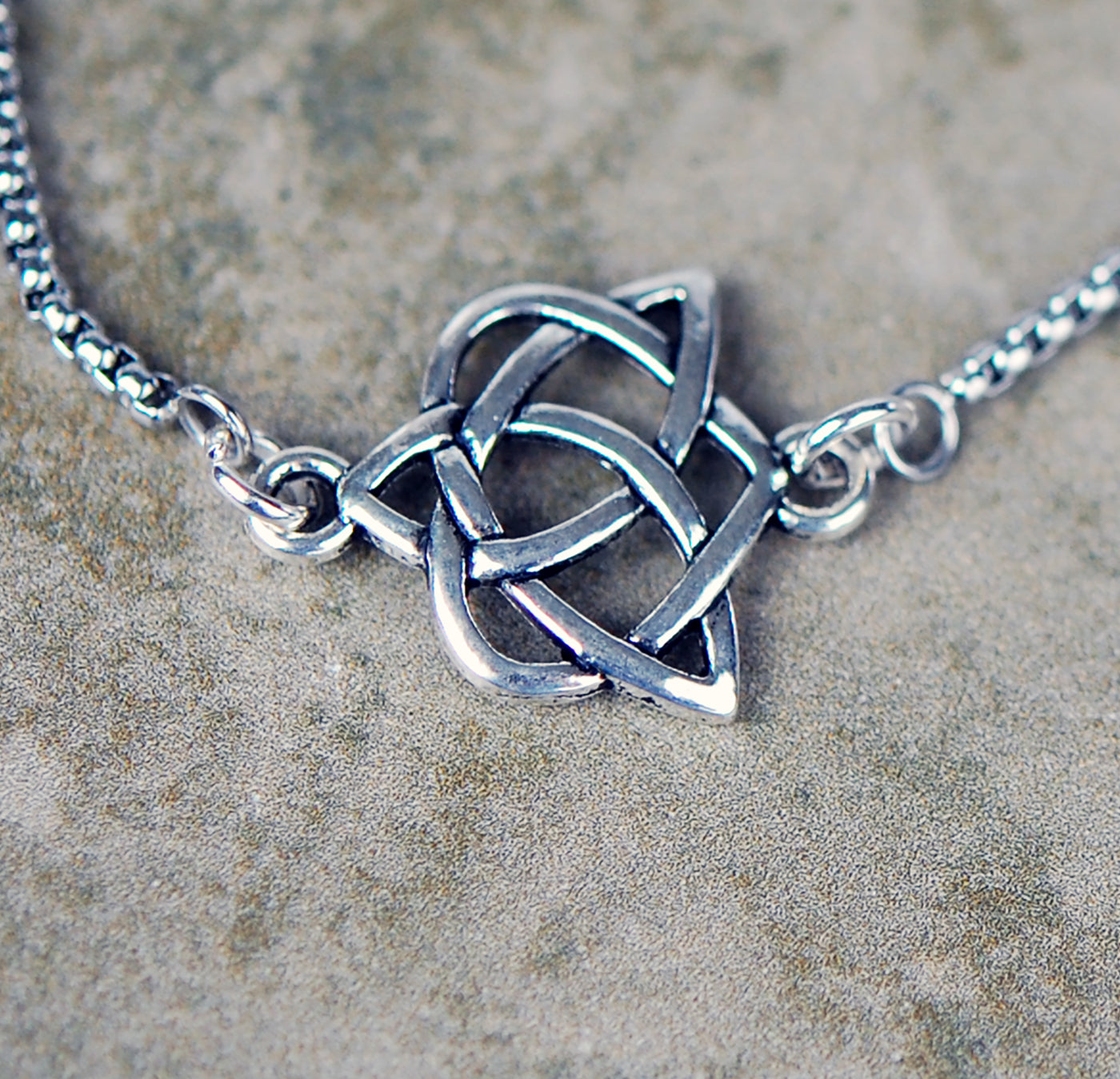 Celtic Heart and Trinity Knot Slide Bracelet