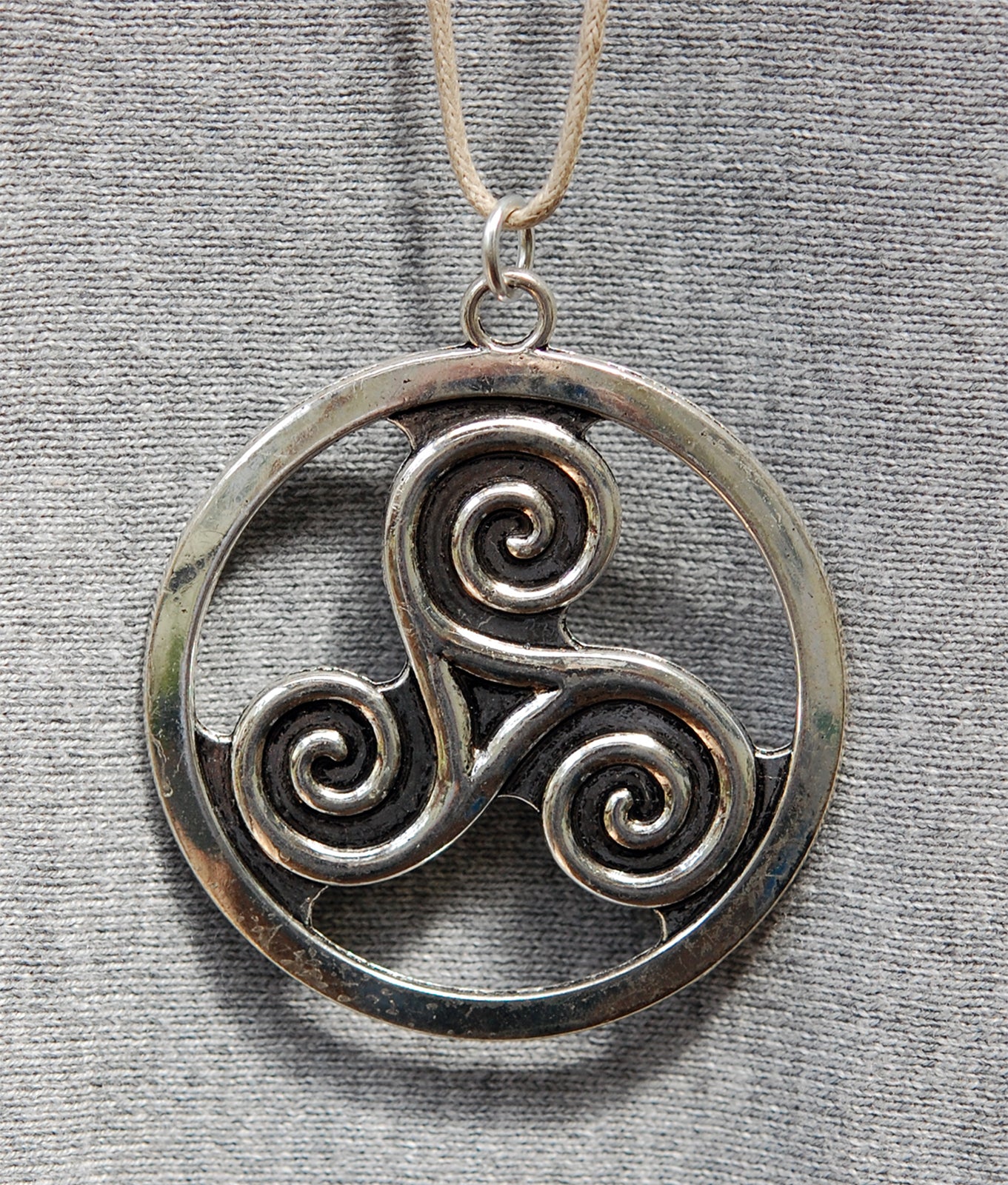 Celtic Triskele Pendant with Lampwork Artisan Beads