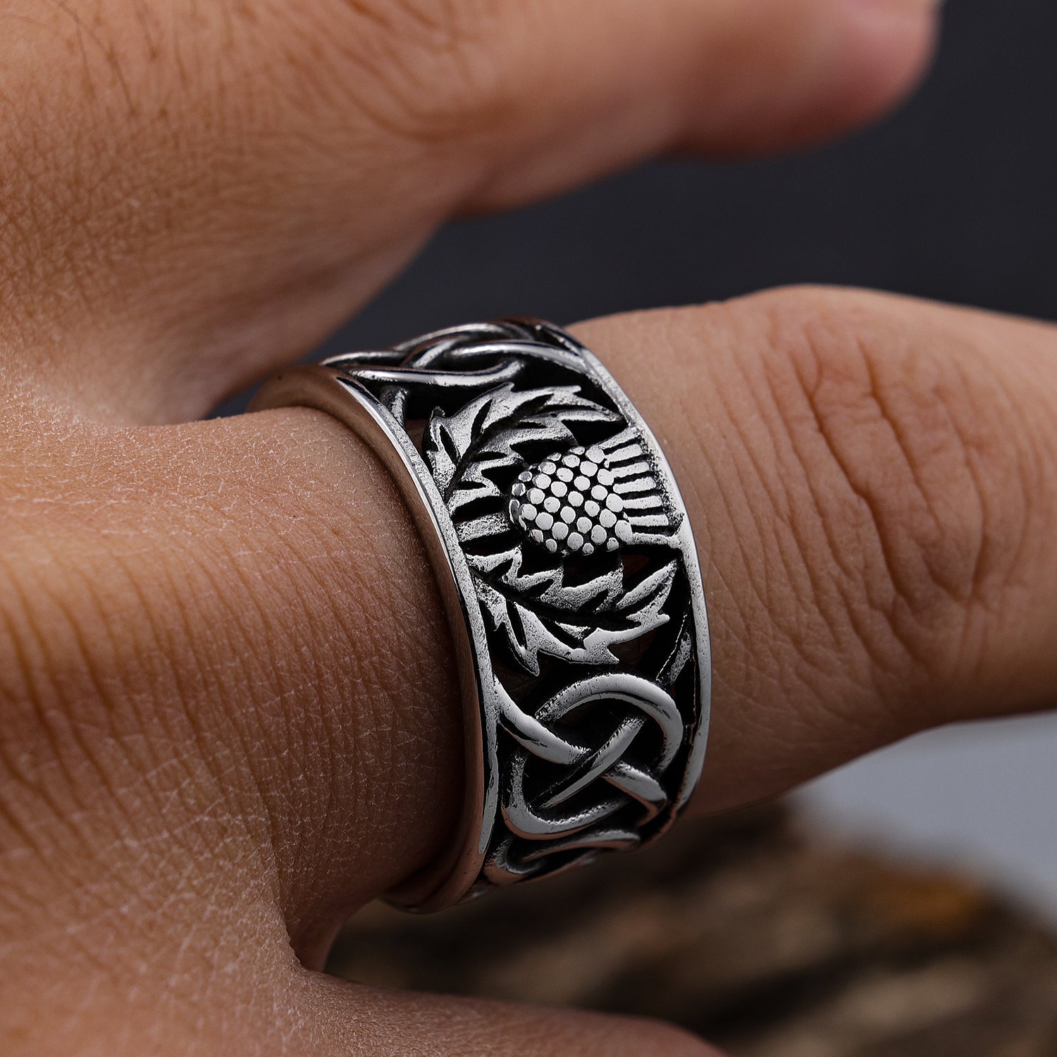Open Celtic Knotwork with Scottish Thistle