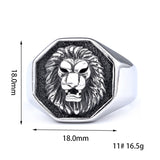 OctagonFramed Scottish  Lion Ring