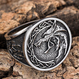 Celtic Wolf  with Celtic Knots Ring