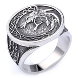 Celtic Wolf  with Celtic Knots Ring
