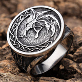 Celtic Wolf  with Celtic Knots Ring